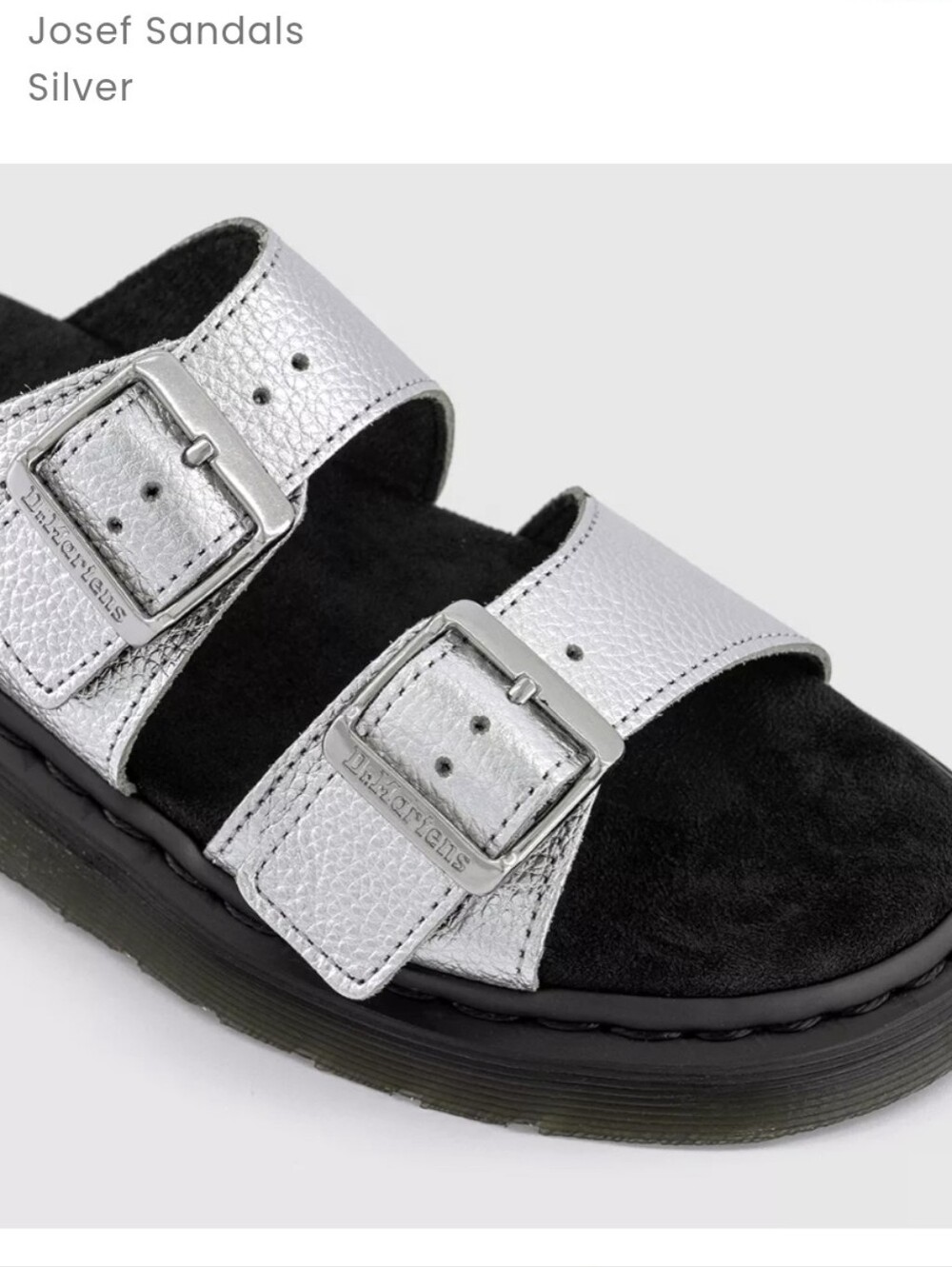 Dr. Martens Metallic Silver Double-Strap Josef Sandals - Picture 3 of 9